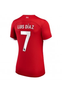 Liverpool Luis Diaz #7 Jalkapallovaatteet Naisten Kotipaita 2023-24 Lyhythihainen